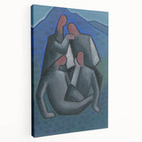 Abstract Figures - Modern Wall Art with Bold Shapes in Cool Tones