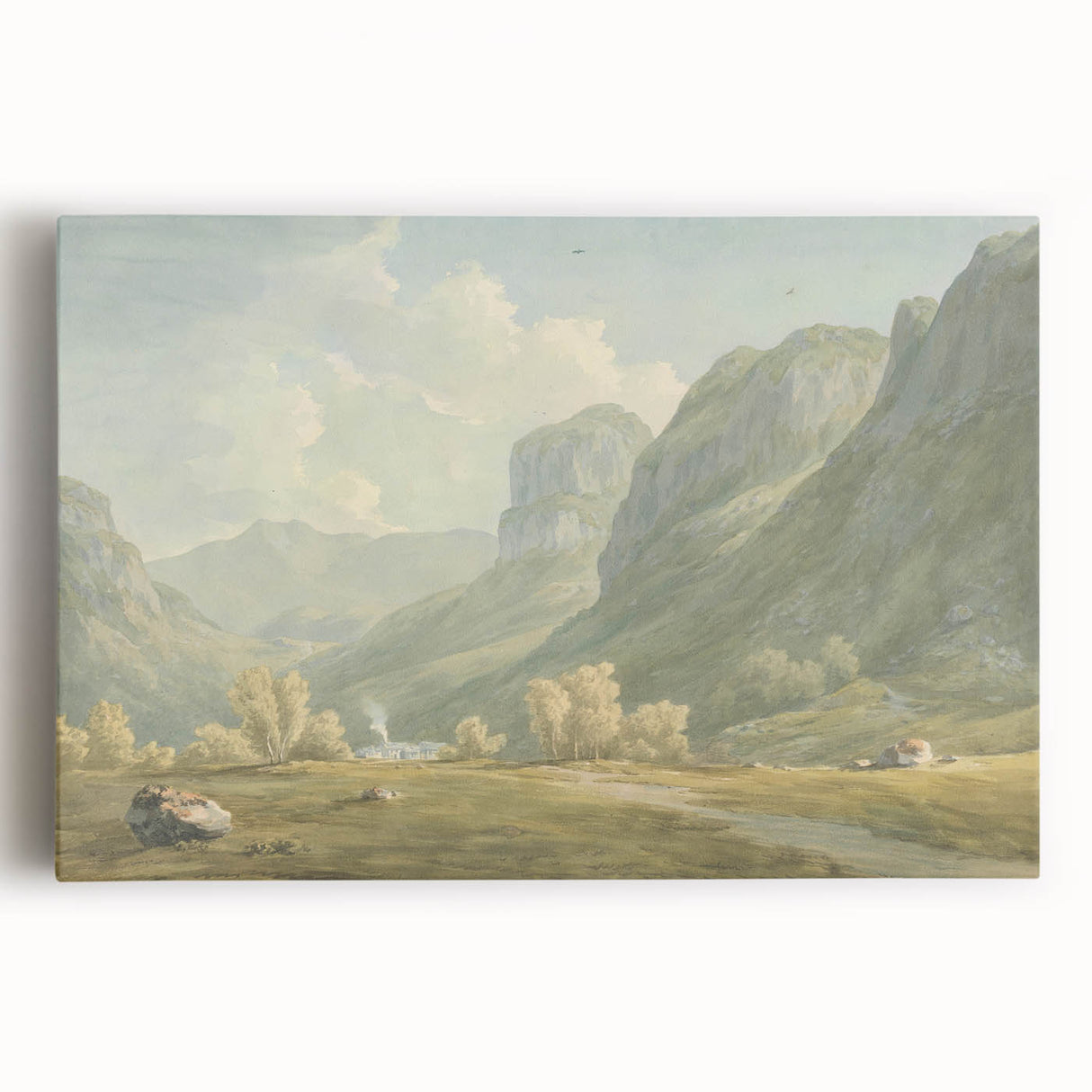 Peaceful Mountain Village Realism Art Print – Fine Art Realism