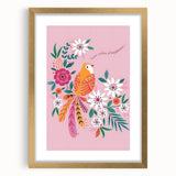Floral Bird Wall Art - Girls Room & Nursery Nature Decor