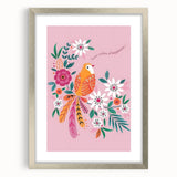 Floral Bird Wall Art - Girls Room & Nursery Nature Decor