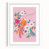 Floral Bird Wall Art - Girls Room & Nursery Nature Decor