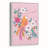 Floral Bird Wall Art - Girls Room & Nursery Nature Decor