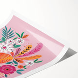 Floral Bird Wall Art - Girls Room & Nursery Nature Decor