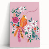 Floral Bird Wall Art - Girls Room & Nursery Nature Decor
