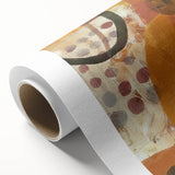 Art deco poster featuring a stylized autumn tree in orange and brown tones on rolled canvas, ideal for nursery wall art.