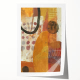 Extra large rolled print depicting autumnal floral scenes in warm orange and red tones.