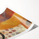 Extra large wall art featuring line art flowers in muted autumn colors on a rolled print.