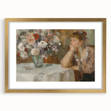 Abstract figurative frame with gold mat, showcasing a modern design and elegant aesthetic, perfect for enhancing contemporary home decor.