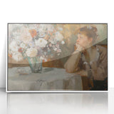 Framed abstract figurative art piece showcasing vibrant colors and dynamic shapes. The artwork is set against a clean white background, emphasizing its modern design. Perfect for contemporary home decor, this piece adds a touch of sophistication and creativity to any room.