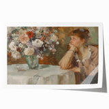 Abstract figurative art print showcasing vibrant colors and fluid shapes, rolled and packaged in a protective tube, ideal for modern decor enthusiasts.