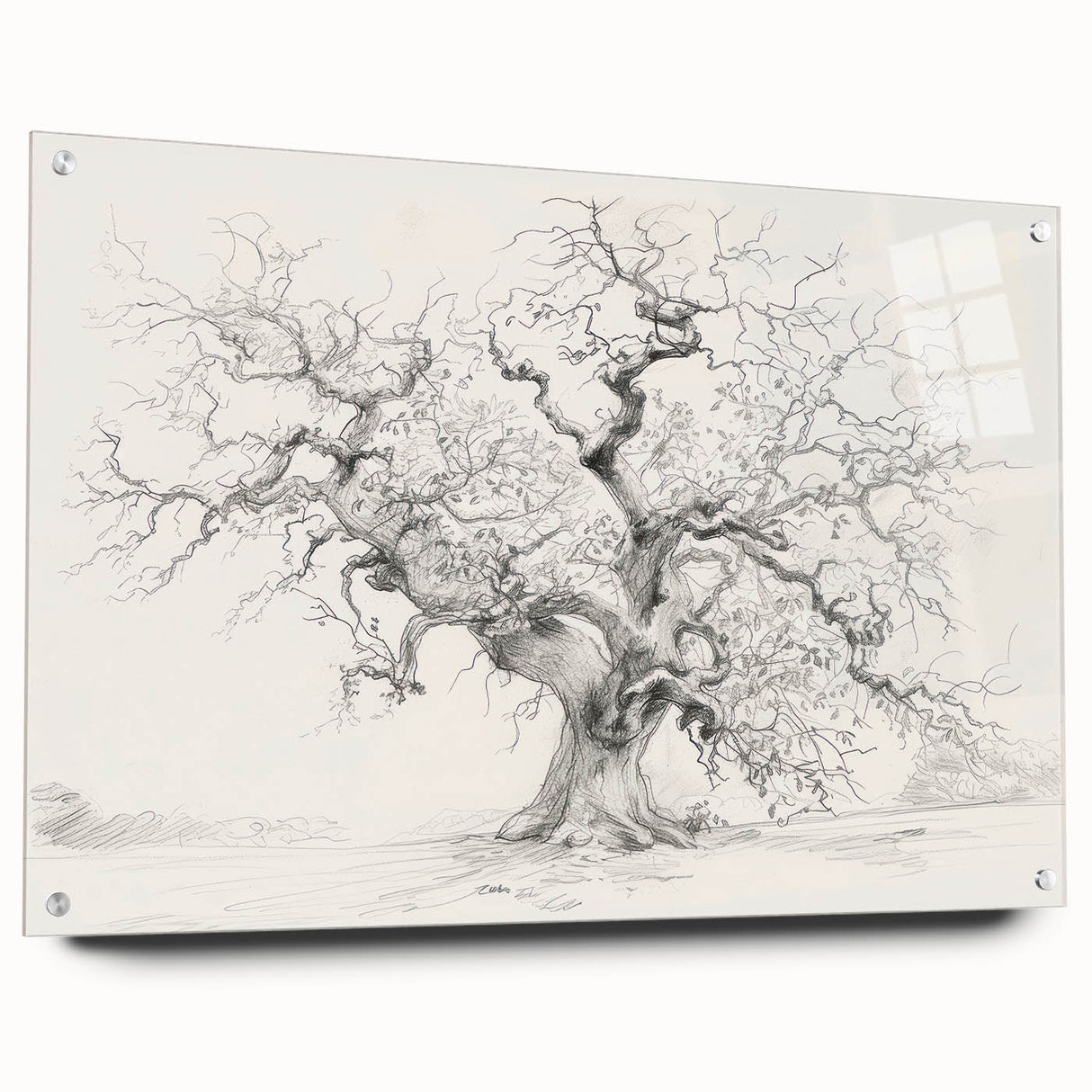 Abstract floral acrylic glass art piece in vibrant colors, showcasing intricate designs and textures, displayed from a side view with decorative pins.