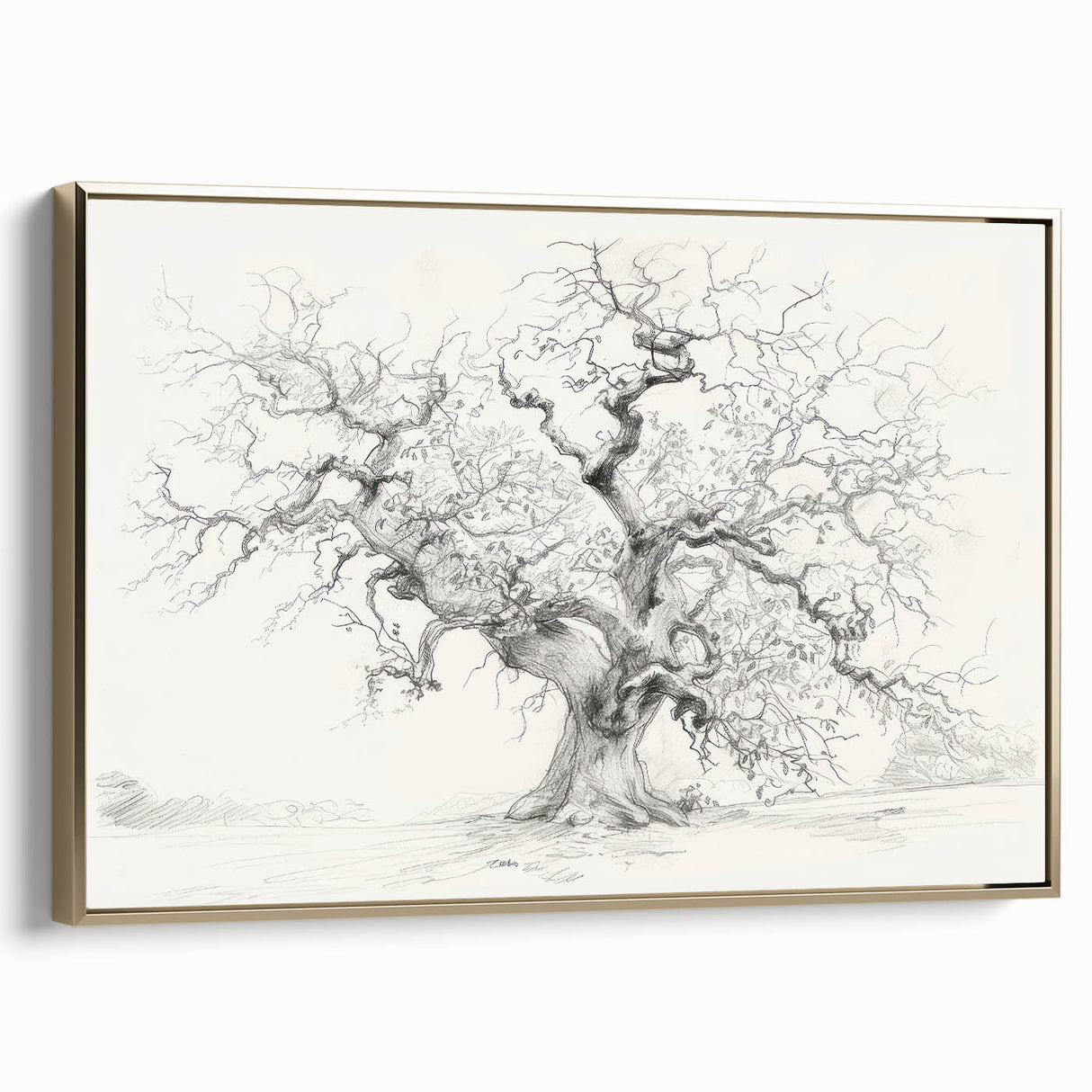 Framed canvas artwork showcasing abstract floral designs in vibrant colors, set in a stylish gold frame, ideal for modern home decor.