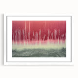 Abstract landscape artwork framed with a white mat, showcasing soft colors and fluid shapes. Ideal for modern home decor, adding elegance to any space.
