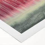 Abstract landscape artwork on rolled canvas showcasing vibrant colors and fluid shapes, ideal for modern home decor. Packaged in a protective cardboard tube.