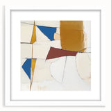 Colorful Abstract Wall Art – Geometric Canvas in Blue & Mustard