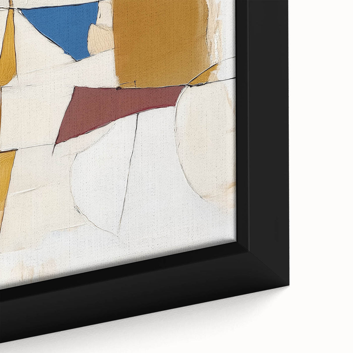 Colorful Abstract Wall Art – Geometric Canvas in Blue & Mustard
