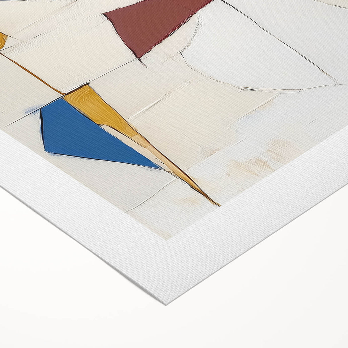 Colorful Abstract Wall Art – Geometric Canvas in Blue & Mustard
