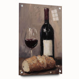 Large abstract wall art on acrylic glass depicting vibrant, swirling colors, ideal for modern dining room decor.