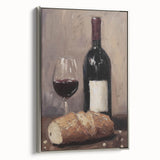 Vintage poster art of a black and silver landscape painting on framed canvas, ideal for bedroom wall decor.