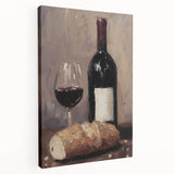 Large stretched canvas featuring a vibrant depiction of various fruits and vegetables, ideal for kitchen wall art.