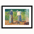 Impressionist Farm Life Wall Art - Seurat Inspired Haymakers Print