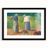Impressionist Farm Life Wall Art - Seurat Inspired Haymakers Print