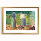 Impressionist Farm Life Wall Art - Seurat Inspired Haymakers Print