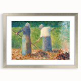 Impressionist Farm Life Wall Art - Seurat Inspired Haymakers Print