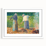 Impressionist Farm Life Wall Art - Seurat Inspired Haymakers Print