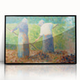 Impressionist Farm Life Wall Art - Seurat Inspired Haymakers Print