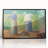 Impressionist Farm Life Wall Art - Seurat Inspired Haymakers Print