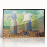Impressionist Farm Life Wall Art - Seurat Inspired Haymakers Print
