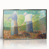 Impressionist Farm Life Wall Art - Seurat Inspired Haymakers Print
