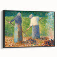Impressionist Farm Life Wall Art - Seurat Inspired Haymakers Print