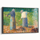 Impressionist Farm Life Wall Art - Seurat Inspired Haymakers Print