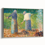 Impressionist Farm Life Wall Art - Seurat Inspired Haymakers Print
