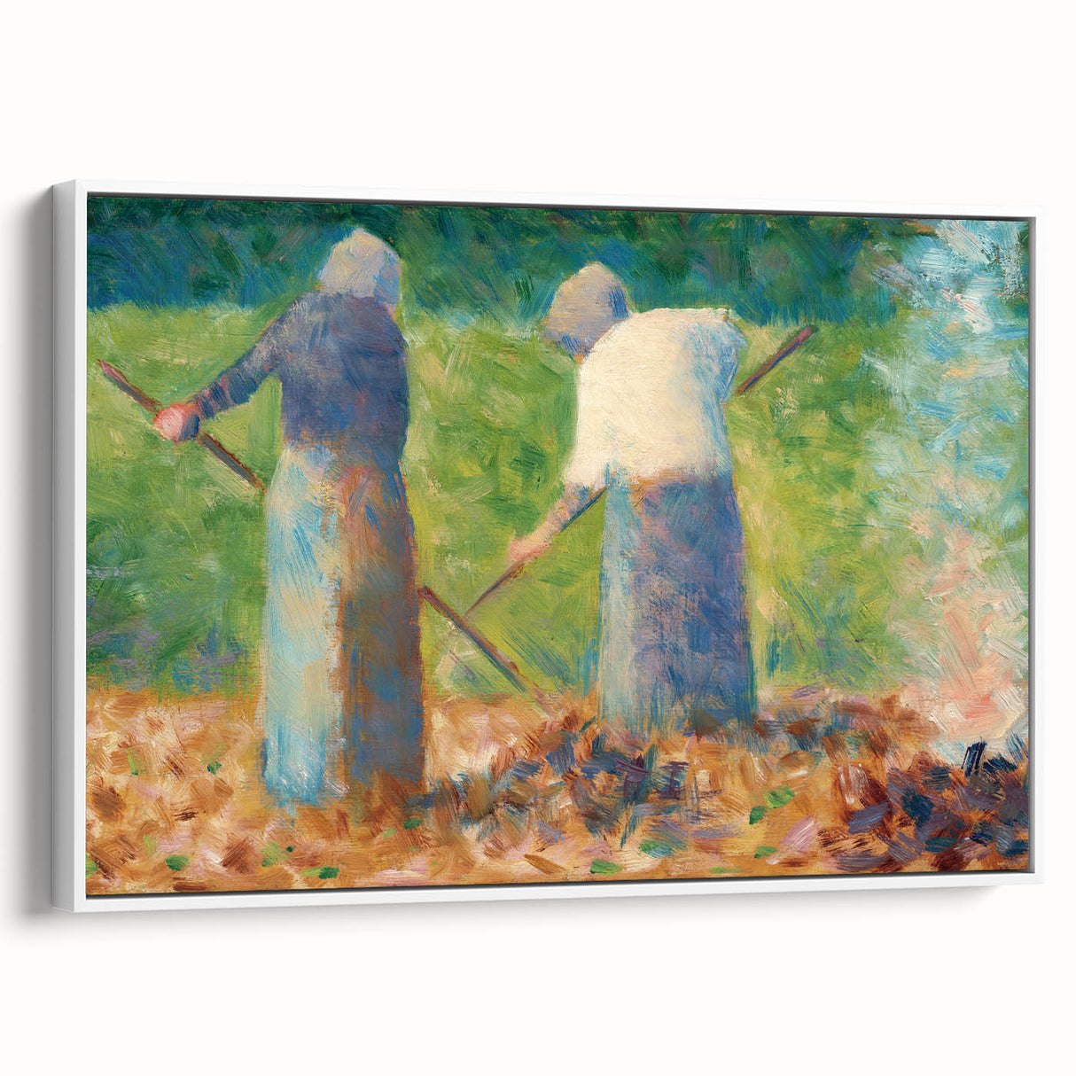 Impressionist Farm Life Wall Art - Seurat Inspired Haymakers Print