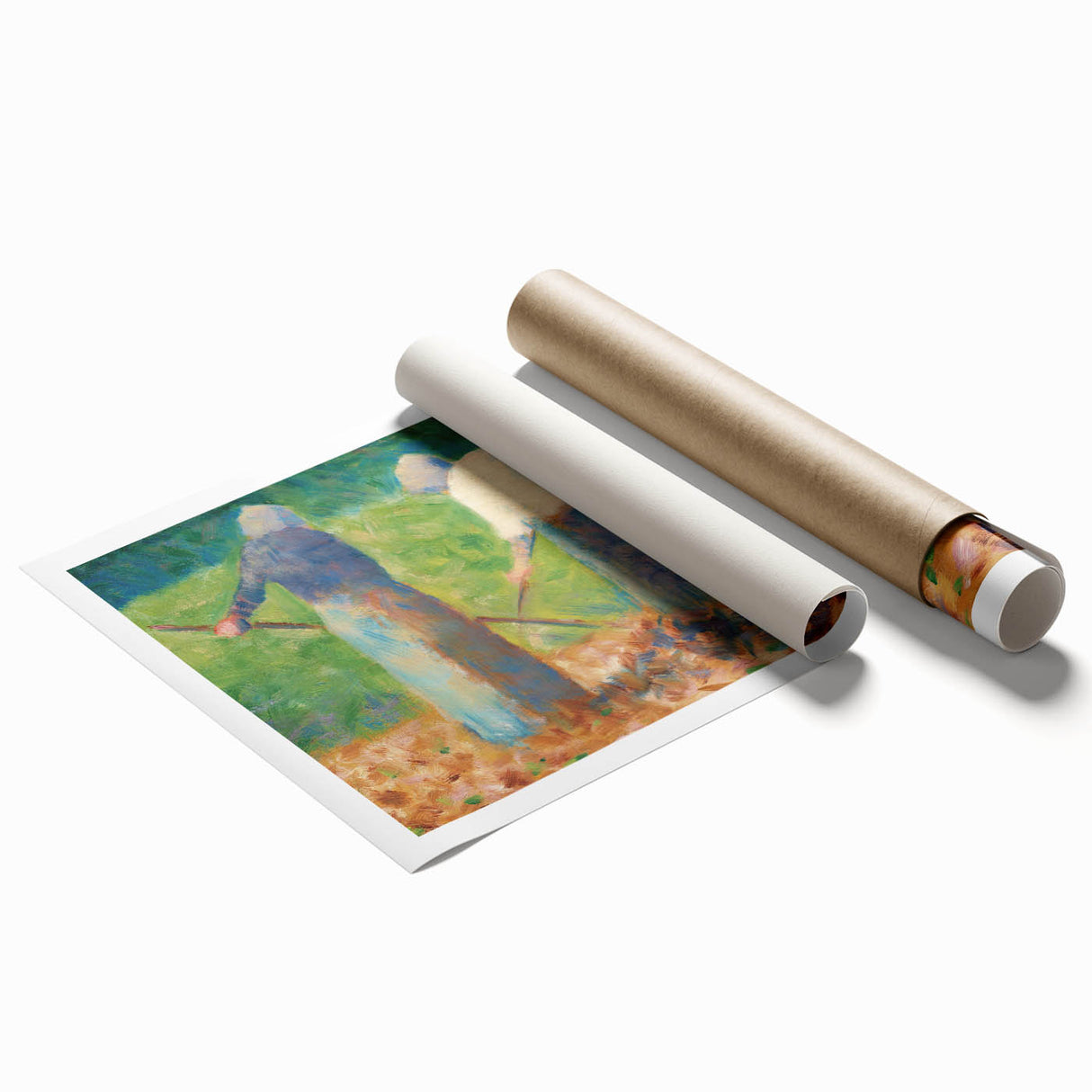 Impressionist Farm Life Wall Art - Seurat Inspired Haymakers Print