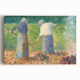 Impressionist Farm Life Wall Art - Seurat Inspired Haymakers Print