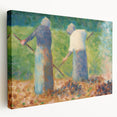 Impressionist Farm Life Wall Art - Seurat Inspired Haymakers Print