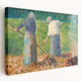 Impressionist Farm Life Wall Art - Seurat Inspired Haymakers Print