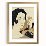 Art Deco Woman’s Portrait - Stylish Modern Wall Art in Neutral Tones