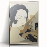 Art Deco Woman’s Portrait - Stylish Modern Wall Art in Neutral Tones