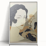 Art Deco Woman’s Portrait - Stylish Modern Wall Art in Neutral Tones