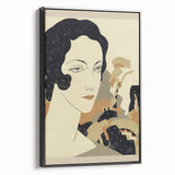 Art Deco Woman’s Portrait - Stylish Modern Wall Art in Neutral Tones
