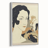 Art Deco Woman’s Portrait - Stylish Modern Wall Art in Neutral Tones
