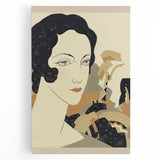 Art Deco Woman’s Portrait - Stylish Modern Wall Art in Neutral Tones