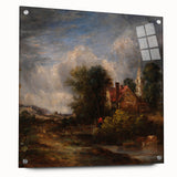 Rustic Realism Art Print of Countryside Cottage and Farm Landscape