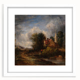 Rustic Realism Art Print of Countryside Cottage and Farm Landscape