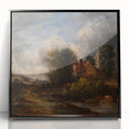 Rustic Realism Art Print of Countryside Cottage and Farm Landscape